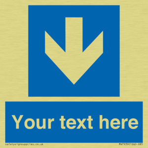 Custom Mandatory directional sign, blue arrow down